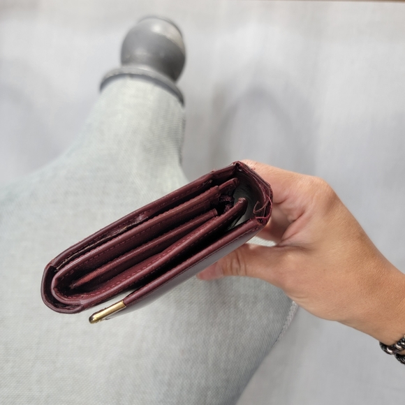 Rare Cartier Authentic Vintage Wallet Burgundy Brown Leather - Picture 8 of 15